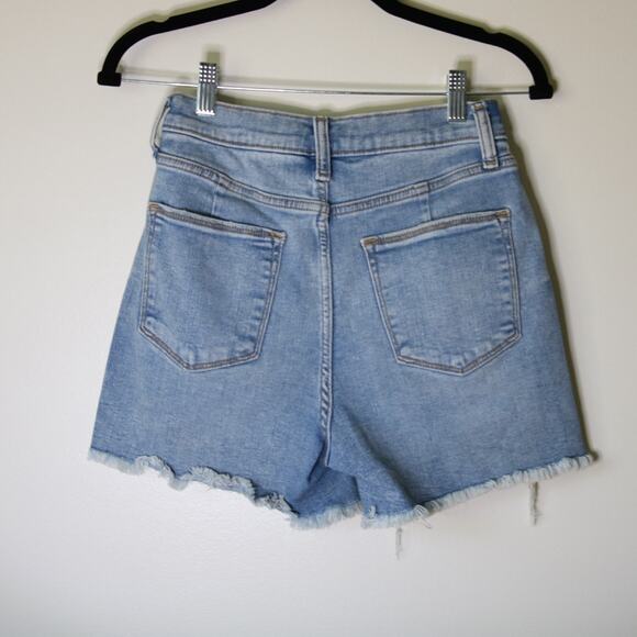Juniors Distressed Light Blue High Rise Curvy Denim Shorts Size 5 - Picture 2 of 6